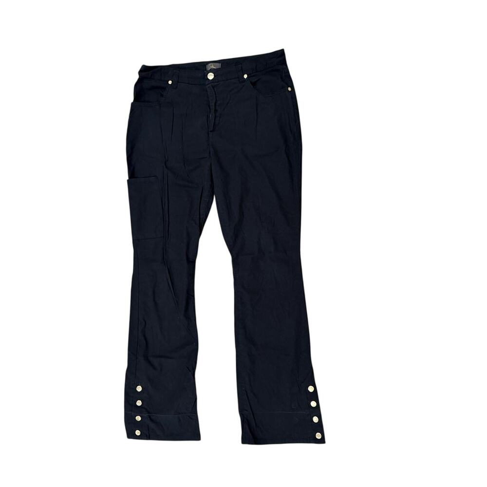 Jaanuu Womens Medium Dark Grey Ankle Snap Stretch Scrub Pants Trousers